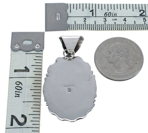 Navajo Oyster Sterling Silver Tear Drop Pendant AX121488