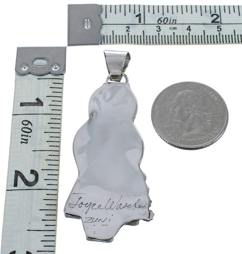 Multicolor Zuni Genuine Sterling Silver Storyteller Woman Pendant AX121458