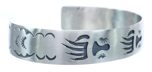 Sterling Silver Navajo Bear Paws Cuff Bracelet AX121752