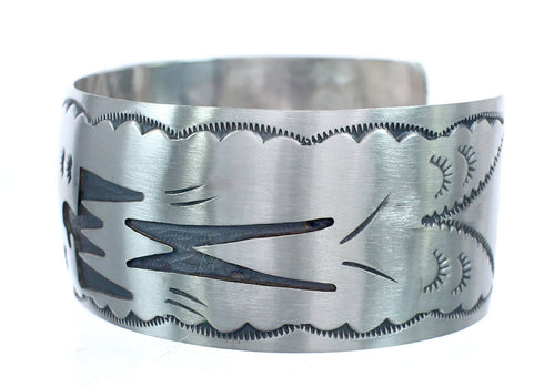Genuine Sterling Silver Navajo Cuff Bracelet AX121718