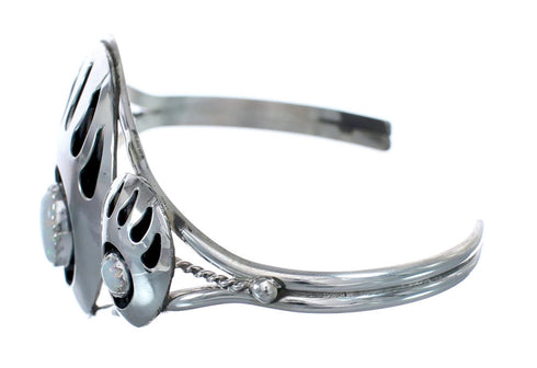 Navajo Opal Sterling Silver Bear Paw Cuff Bracelet AX121700