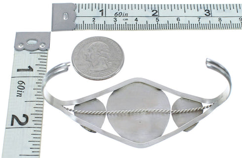 Navajo Opal Sterling Silver Bear Paw Cuff Bracelet AX121700