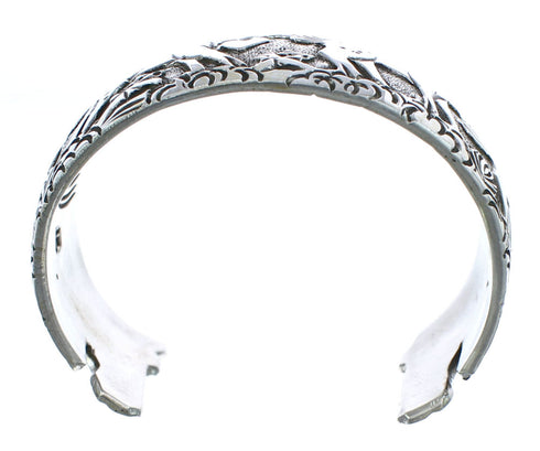 Genuine Sterling Silver Horse Navajo Cuff Bracelet JX121785