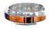 Native American Sterling Silver Oyster Shell Onyx and Red Opal Inlay Cuff Bracelet JX121787