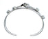 Navajo Authentic Sterling Silver Opal Flower And Leaf Cuff Bracelet JX121781