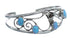 Navajo Authentic Sterling Silver Blue Opal Flower And Leaf Cuff Bracelet JX121741
