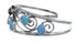 Navajo Authentic Sterling Silver Blue Opal Flower And Leaf Cuff Bracelet JX121741