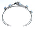 Navajo Authentic Sterling Silver Blue Opal Flower And Leaf Cuff Bracelet JX121741