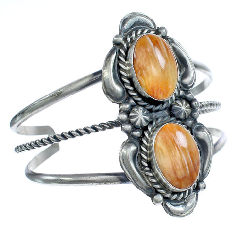 Oyster Shell Authentic Sterling Silver Navajo Cuff Bracelet AX121858