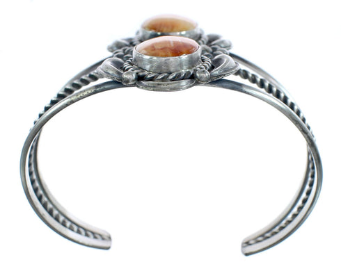 Oyster Shell Authentic Sterling Silver Navajo Cuff Bracelet AX121858