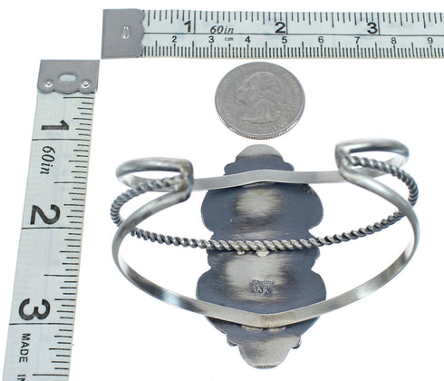 Oyster Shell Authentic Sterling Silver Navajo Cuff Bracelet AX121858