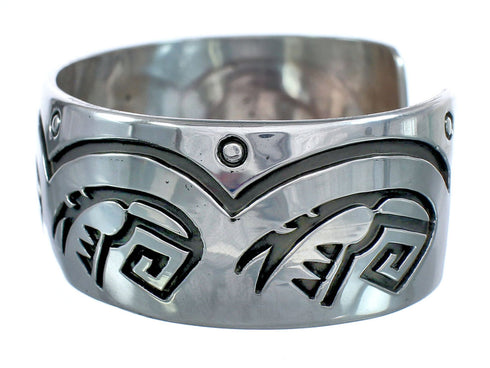 Native American Genuine Sterling Silver Overlay Cuff Bracelet AX121835