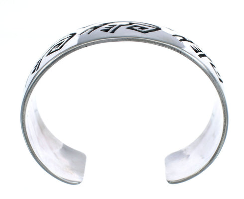 Native American Genuine Sterling Silver Overlay Cuff Bracelet AX121835