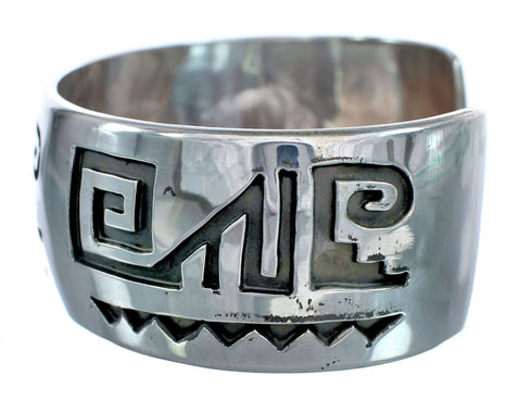 Native American Genuine Sterling Silver Overlay Cuff Bracelet AX121839