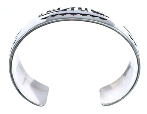 Native American Genuine Sterling Silver Overlay Cuff Bracelet AX121839