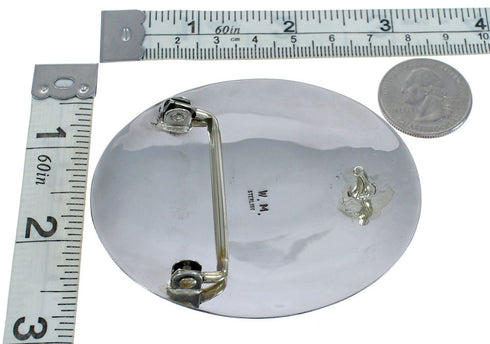 Native American Genuine Sterling Silver Turquoise Bear Paw Belt Buckle JX121936