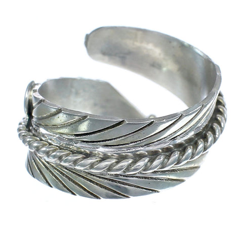 American Indian Authentic Sterling Silver Feather Ring Size 8 AX122034