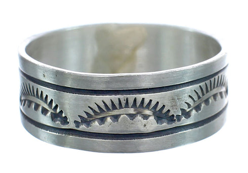 Navajo Authentic Sterling Silver Band Ring Size 14-1/4 AX121947