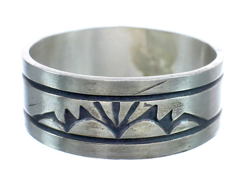 Navajo Authentic Sterling Silver Band Ring Size 12-3/4 AX121958