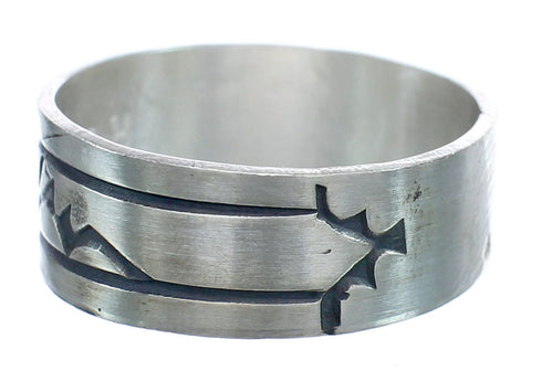 Navajo Authentic Sterling Silver Band Ring Size 12-3/4 AX121958
