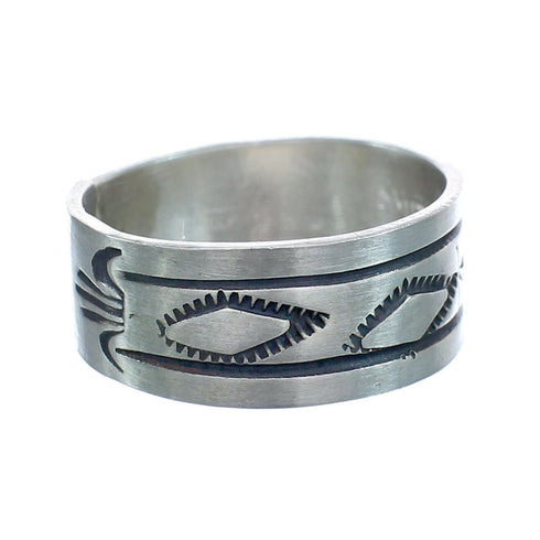 Navajo Authentic Sterling Silver Band Ring Size 9-1/2 AX121962