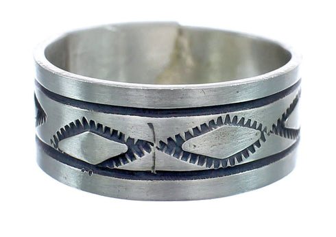 Navajo Authentic Sterling Silver Band Ring Size 9-1/2 AX121962