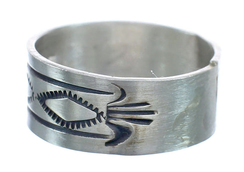 Navajo Authentic Sterling Silver Band Ring Size 9-1/2 AX121962