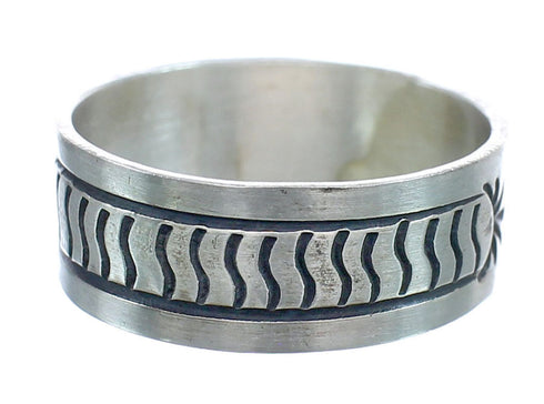 Navajo Authentic Sterling Silver Band Ring Size 12-1/4 AX121971