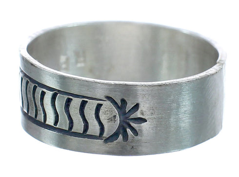 Navajo Authentic Sterling Silver Band Ring Size 12-1/4 AX121971