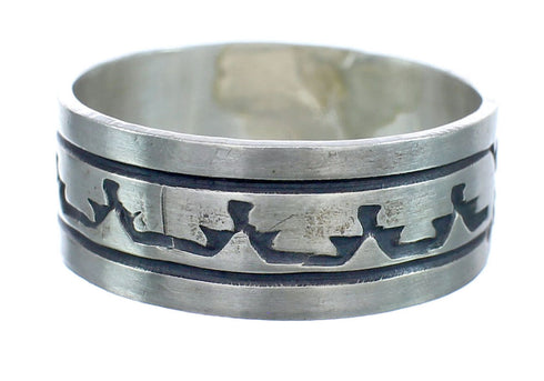 Navajo Authentic Sterling Silver Band Ring Size 12-3/4 AX121976