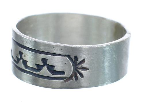 Navajo Authentic Sterling Silver Band Ring Size 12-3/4 AX121976