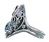 Authentic Sterling Silver Navajo Turquoise Coral Leaf Design Ring Size 10-1/2 AX122083