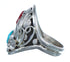 Authentic Sterling Silver Navajo Turquoise Coral Leaf Design Ring Size 11-1/4 AX122099