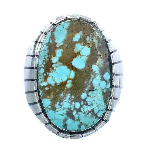 Native American Authentic Sterling Silver Turquoise Ring Size 9-1/4 JX122118