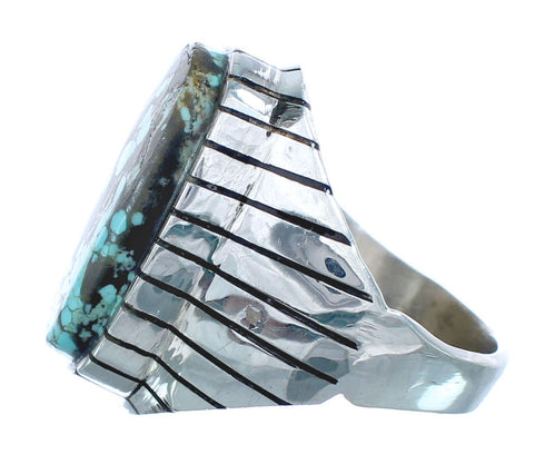Native American Authentic Sterling Silver Turquoise Ring Size 9-1/4 JX122118