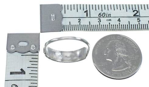 Navajo Authentic Sterling Silver Opal Ring Size 5-1/2 JX122183