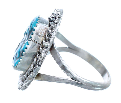 Native American Navajo Sterling Silver Turquoise Ring Size 8-1/2 JX122190