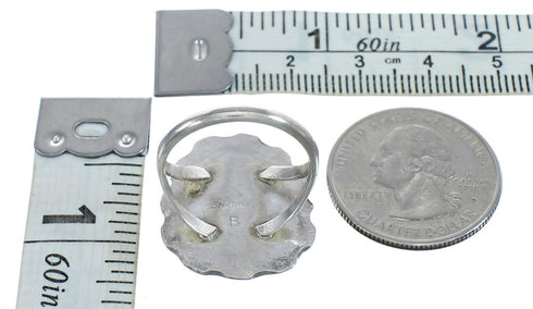 Native American Navajo Sterling Silver Turquoise Ring Size 8-1/4 JX122196