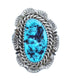 Native American Navajo Sterling Silver Turquoise Ring Size 9-1/4 JX122204