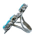 Native American Sterling Silver Turquoise Leaf And Flower Ring Size 8-3/4 JX122104
