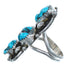 Native American Sterling Silver Turquoise Flower Ring Size 8-1/2 JX122103