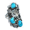 Native American Authentic Sterling Silver Turquoise Ring Size 8-3/4 JX122132