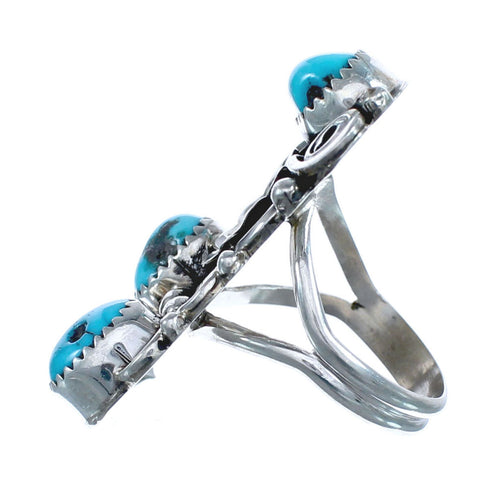 Native American Authentic Sterling Silver Turquoise Ring Size 8-3/4 JX122132