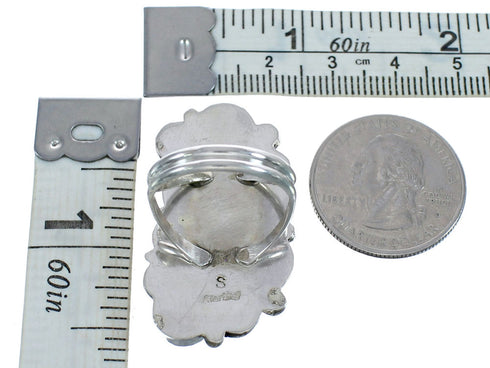 Native American Authentic Sterling Silver Turquoise Ring Size 8-3/4 JX122132