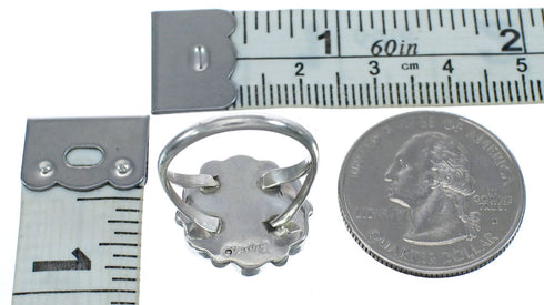 Native American Authentic Sterling Silver Turquoise Ring Size 5-3/4 JX122163