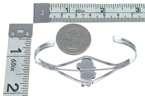 Native American Navajo Turquoise And Coral Sterling Feather Cuff Bracelet AX122710