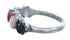 Native American Zuni Multistone Sterling Silver Ring Size 5-1/4 JX122368