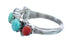 Native American Zuni Multistone Sterling Silver Ring Size 4-1/4 JX122371