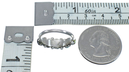 Native American Zuni Multistone Sterling Silver Ring Size 4-1/4 JX122371