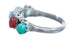 Native American Zuni Multistone Sterling Silver Ring Size 5-1/2 JX122389